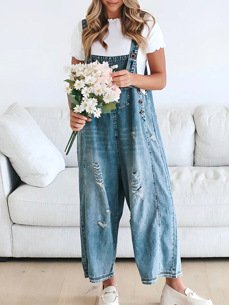 Alice - Loose-Fit Used-Look Overalls