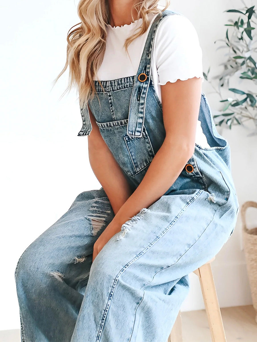 Alice - Loose-Fit Used-Look Overalls